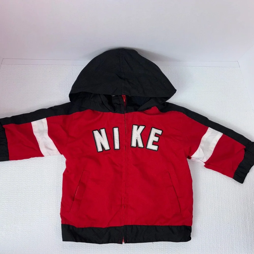 Nike Infant Tracksuit Set Jacket Pants Red Black White 12M Outfit - Picture 2 of 6